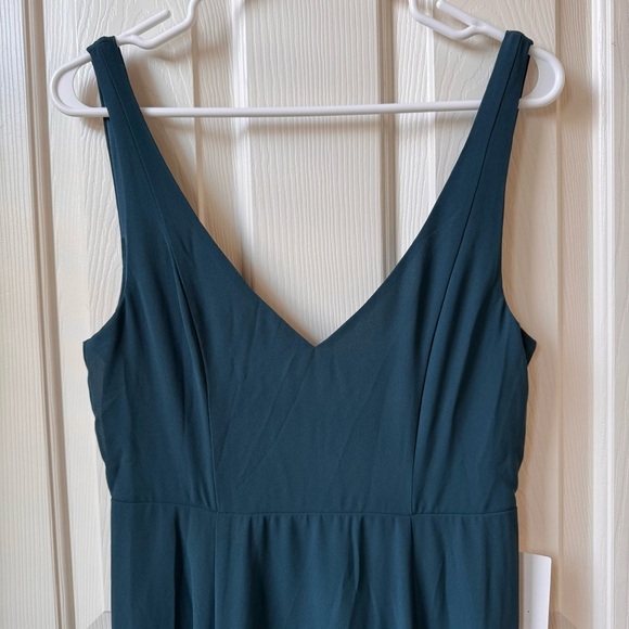 NWT Show me your Mumu Jenn Maxi Dress Deep Jade Green Chiffon Medium - Picture 3 of 14